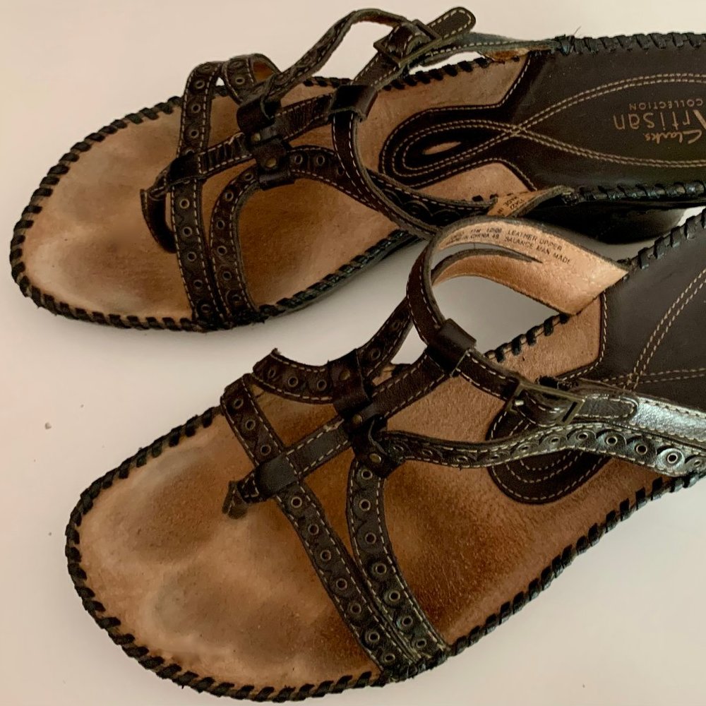 Clark's Artisan Strappy Wedge Mules